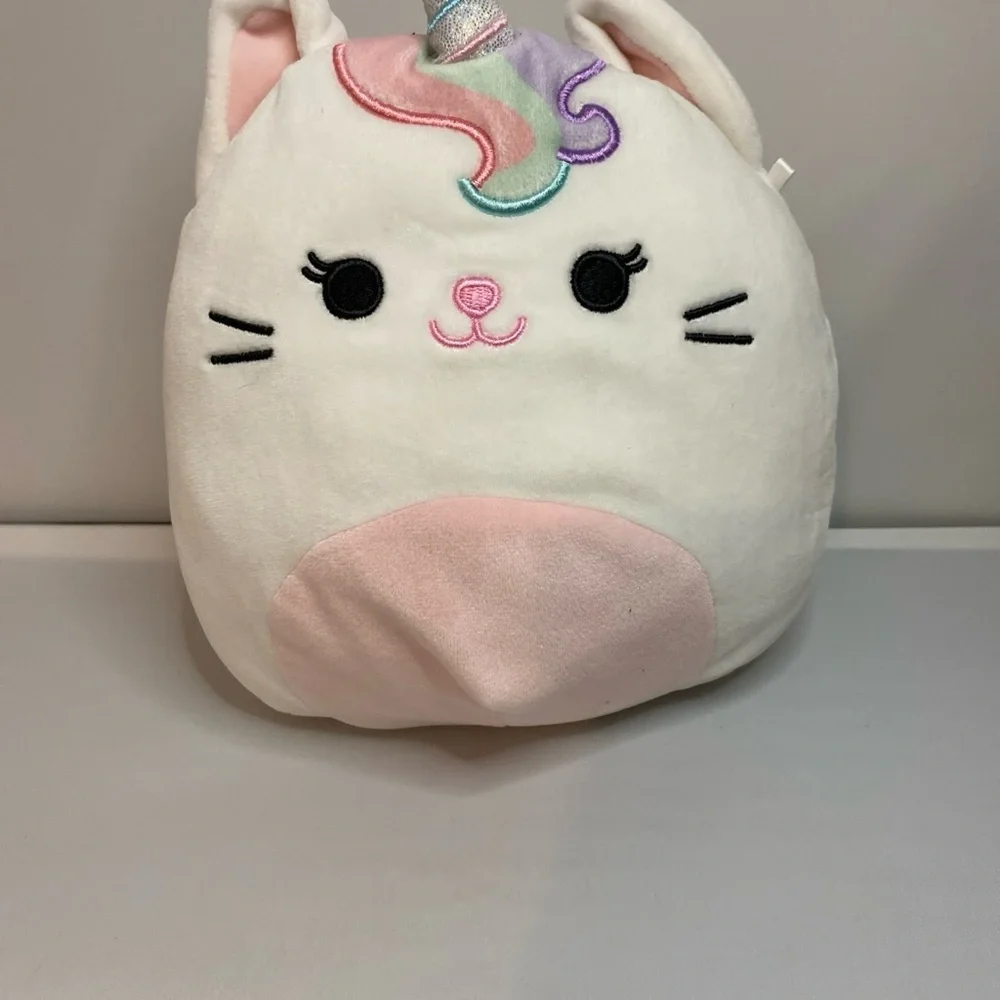 GOOD Squishmallows Luxe The White Cati-Corn wIth Rainbow Tail 7.5INCH